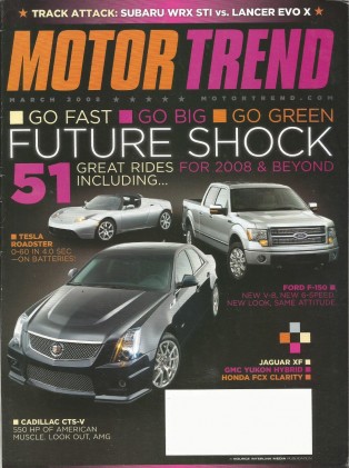 MOTOR TREND 2008 MAR - VIPER ACR, MUSTANG GT, CADDY CTS-V, LOTUS EXIGE S